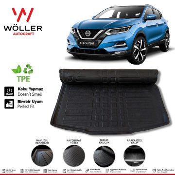 Nissan Qashqai Bagaj Havuzu 2014 2021 Arası 3D Wöller Ultraflex Esnek