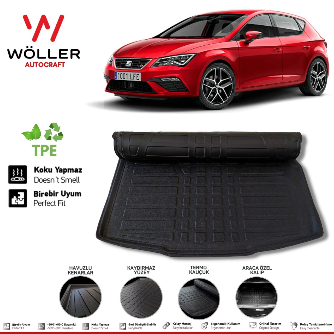 Seat Leon 3 Bagaj Havuzu 2013 2020 Arası 3D Wöller Ultraflex Esnek