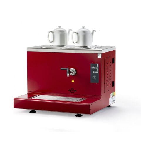 Ateşe Cappadocia Smart Plus Elektrikli 2 Demlikli Çay Kazanı, 30 L Kırmızı