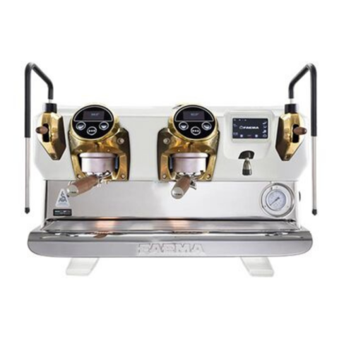 Faema E71E Full Otomatik 2 Gruplu Espresso Kahve Makinesi Beyaz-Ahşap-Gold