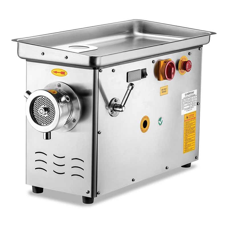Çağdaş Paslanmaz Soğutmalı Et Kıyma Makinesi No 42, Portatif Sifero Krom Çelik Kafa, 380 V, 1000 Kg/Saat