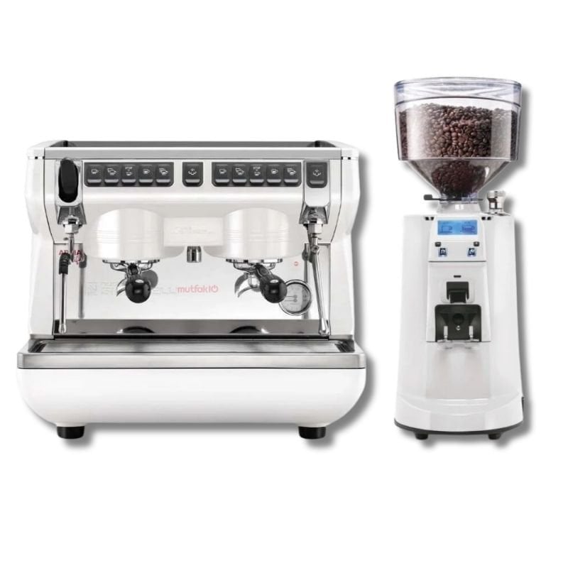 Nuova Simonelli Compact 2 Gruplu Kahve Makinesi Seti, Beyaz, 2 Parça