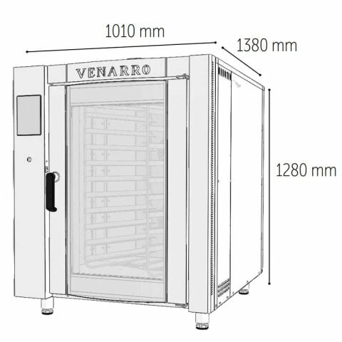 Venarro DEF-D9 10’lu Döner Patisserie Fırın Dijital Elektrikli, 10-40x60, Venardi Serisi