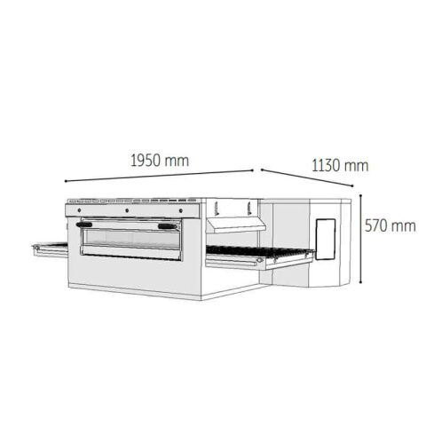 Venarro DYK-1535E Konveyörlü Pizza Fırını Elektrikli, 57 pizza/saat