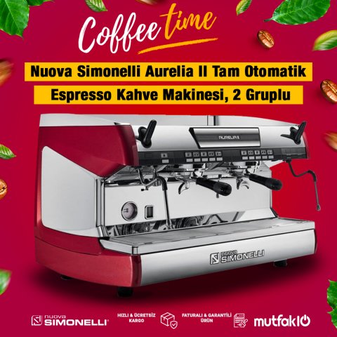 Nuova Simonelli Aurelia II Tam Otomatik Espresso Kahve Makinesi, 2 Gruplu,6644