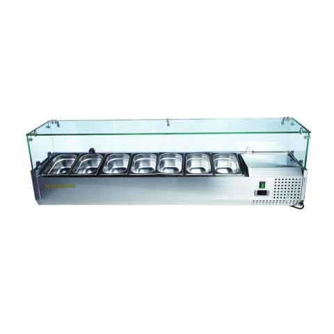 NDustrio Soğutmalı Set Üstü Saladbar Camlı 1/4 GN 10 Küvet Kapasiteli, TTR-200 GC