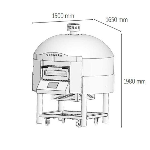 Venarro DYK-04 Sabit Tabanlı Gazlı Pizza Fırını, Sarı, Ø 300 mm 6 Pizza