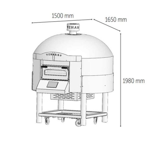 Venarro DYK-04 Sabit Tabanlı Gazlı Pizza Fırını, Siyah, Ø 300 mm 6 Pizza