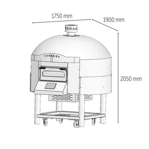 Venarro DYK-07 Döner Tabanlı Gazlı Pizza Fırını, Zümrüt, Ø 300 mm 6 Pizza