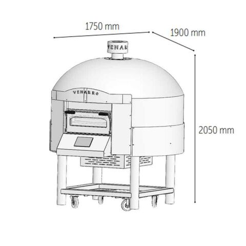 Venarro DYK-07 Döner Tabanlı Gazlı Pizza Fırını, Siyah, Ø 300 mm 6 Pizza