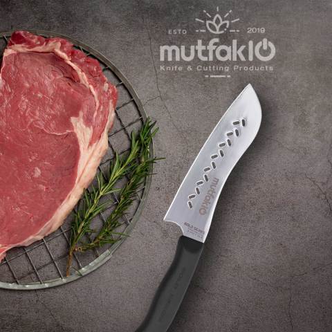 Mutfak10 Gold Eğri Kanallı Santoku Bıçağı 19 Cm