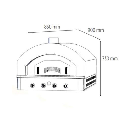 Venarro DYF-6060 Pizza Ve Pide Fırını, Yeşil, 60x60 Cm, Gazlı