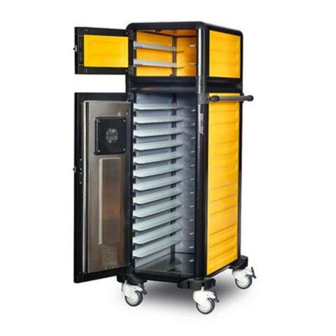 Gastrolley 100/25 Tekli Hastane Sıcak Servis Arabası, Isıtmalı+Nötr, 57x79x158 cm