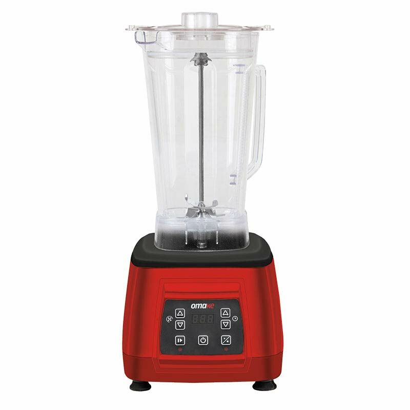 Omake Bar Blender Dijital, Kırmızı, Şeffaf Hazne, 3 Lt