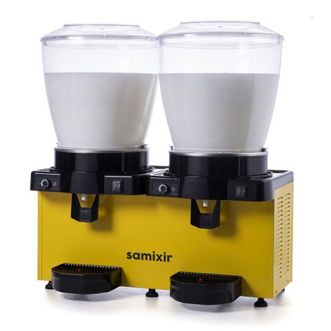 Samixir MM44.AY Panaromik Analog Twin Soğuk İçecek Dispenseri, 22+22 L, Karıştırıcılı, Sarı
