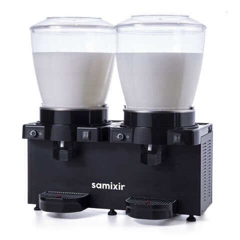 Samixir MM44.AB Panaromik Analog Twin Soğuk İçecek Dispenseri, 22+22 L, Karıştırıcılı, Siyah