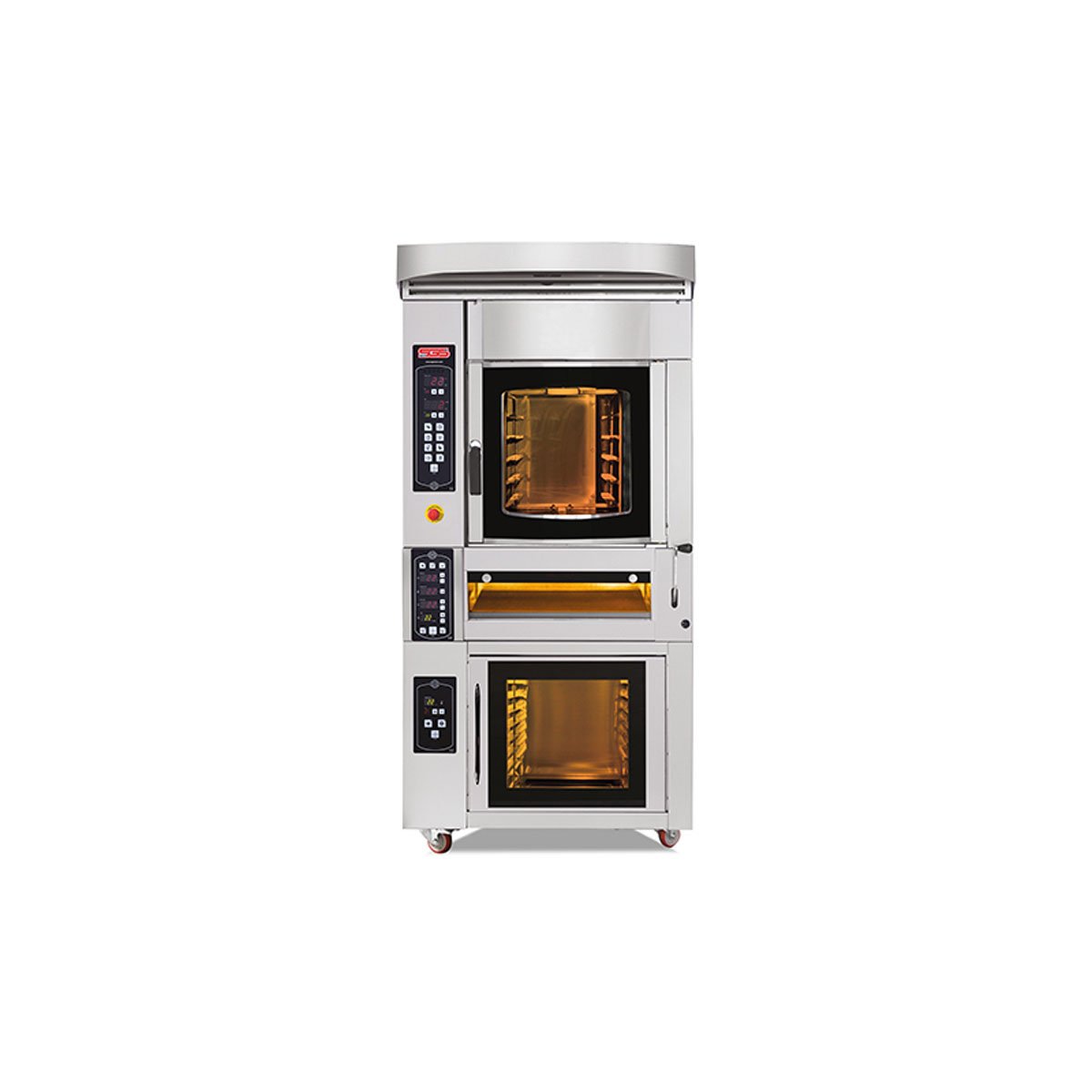 SGS PM-D-K 5+4 5 Tepsili 40x60 Patisserie Fırın Mayalandırma Kabinli Elektrikli 4 Pizza Ø30