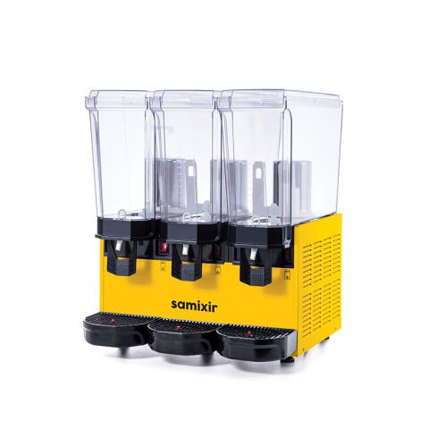 Samixir 60.SM Triple Klasik Fıskiyeli Karıştırıcılı ve Karıştırıcılı Soğuk İçecek Dispenseri, 20+20+20 L, Sarı