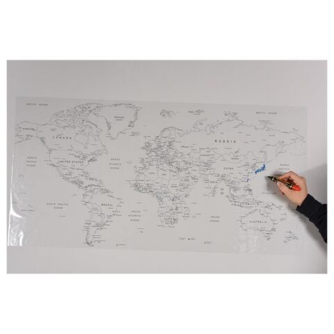 Panda Dünya Haritası Kağıt Tahta 110x56cm Pan774