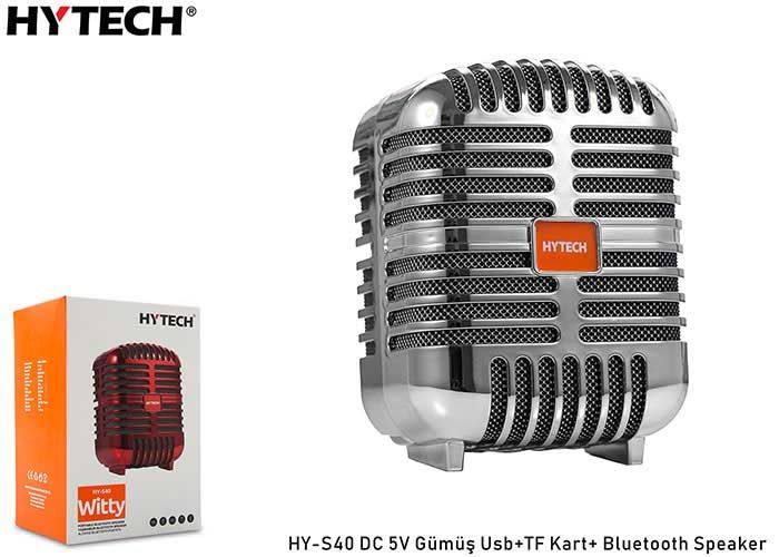 Hytech Hy-S40 DC 5V Gümüş USB+TF Kart Bluetooth Speaker