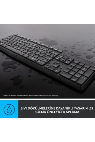 Mk235 Usb Kablosuz Türkçe Klavye Mouse Seti - Siyah