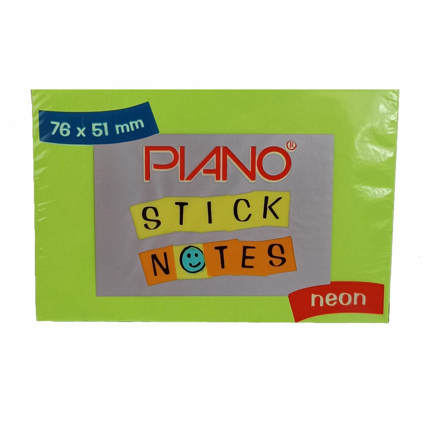 Piano 76x51mm Yapışkanlı Post-İt Neon Yeşil