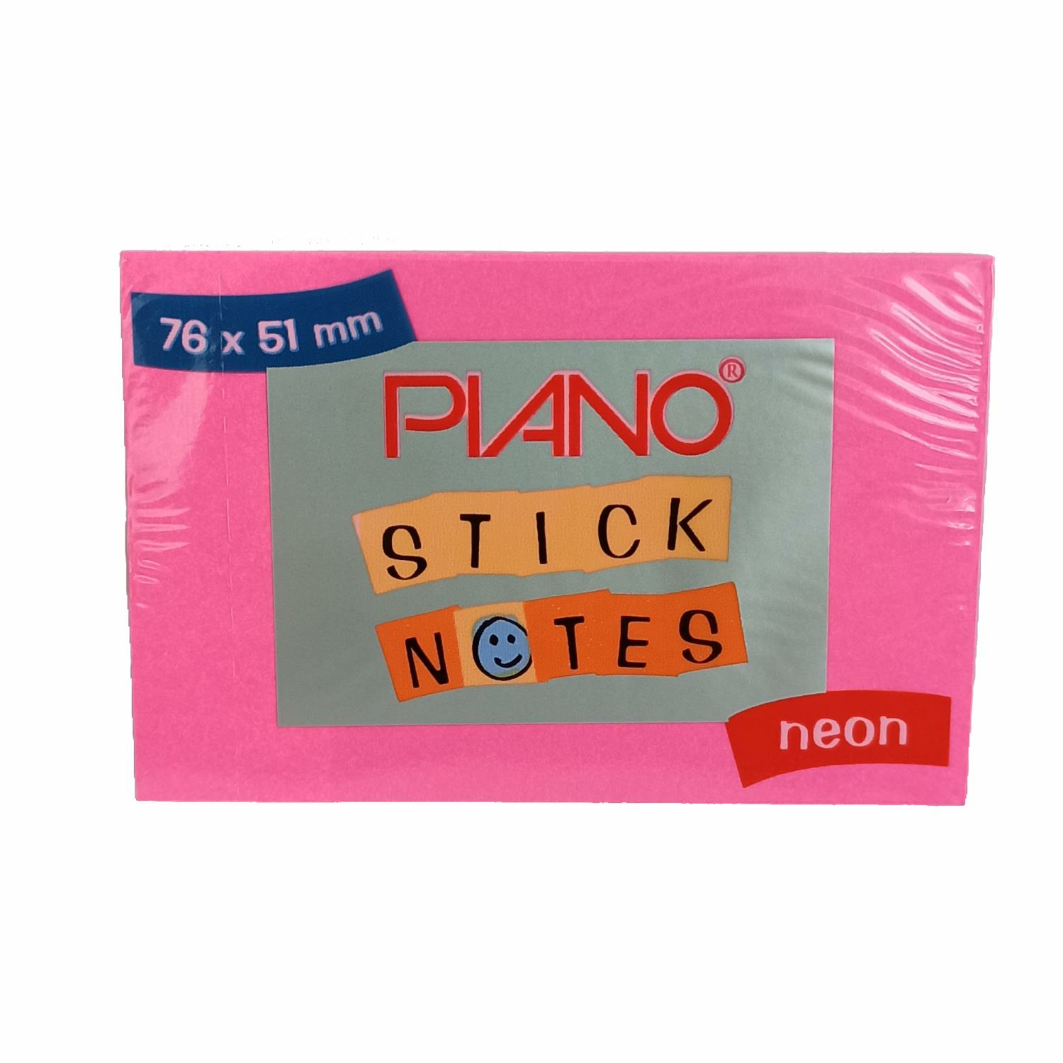 Piano 76x51mm Yapışkanlı Post-İt Neon Pembe
