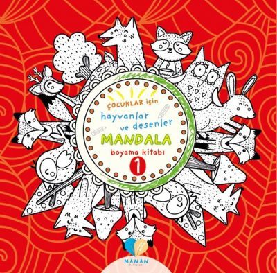 Mor Elma - Çocuklar İçin Hayvanlar ve Desenler Mandala Boyama Kitabı-1