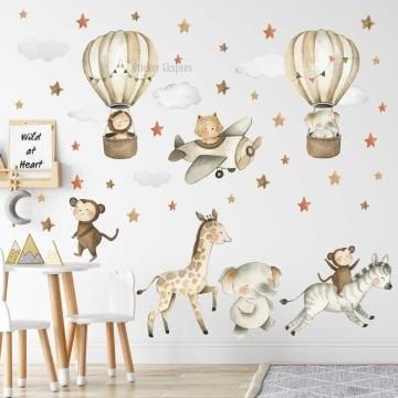 Mutlu Hayvanlar Diyarı Çocuk Odası Sticker Seti