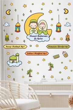 Üç Aylar Recep Şaban Ramazan Cam Kapı Duvar Sticker Seti