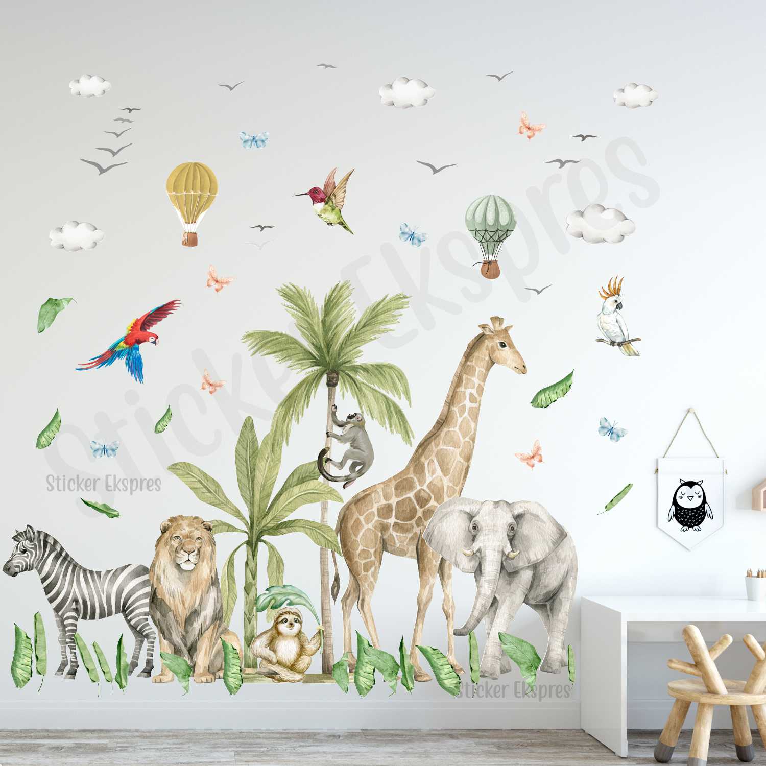 Tropikal Yaşam Çocuk Odası Sticker Seti