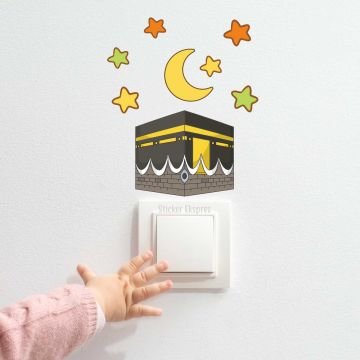 Kabe Hilal Ve Yıldızlar R1 Ramazan Priz Üstü Sticker