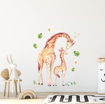 Anne ve Yavru Zürafa Aşkı Sticker Set