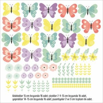 Rengarenk Kelebekler Sticker Set