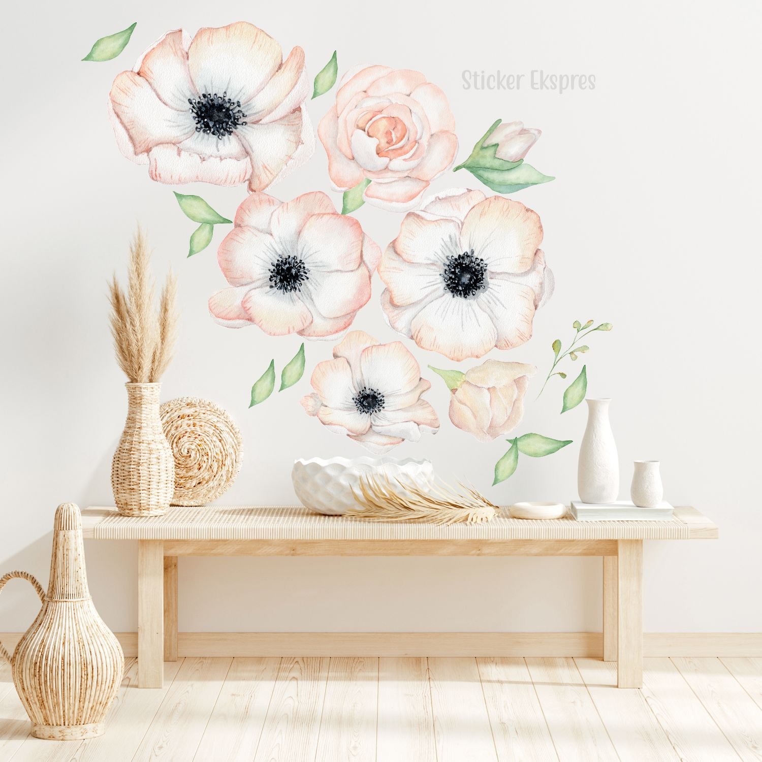 Soft Çiçekler Sticker Set