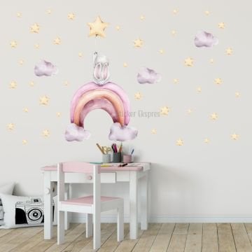 Hayalperest Tavşan Çocuk Odası Sticker Set