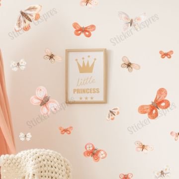Floral Kelebekler Sticker Seti