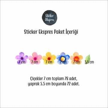 Renkli Çiçek Bahçesi Sticker Seti