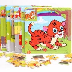 Resim Eşlemeli Mini Puzzle 15 Parçalı  (10 ADET )