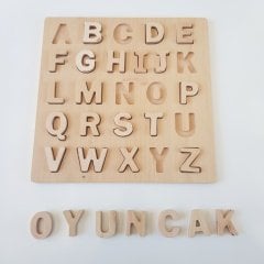 Doğal Ahşap Natural Büyük Harf Bultak Puzzle