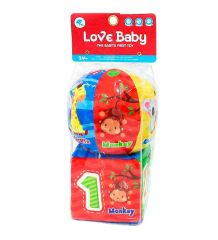 Love Baby 2'li Yumuşak, Çıngıraklı Eğitici Top ve Küp - Bebeğinizin İlk Oyuncağı