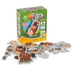 Süper Renkli 5'i1 Kutuda Puzzle - Çiftlik / 3+4+5+6+7 Parça Puzzle