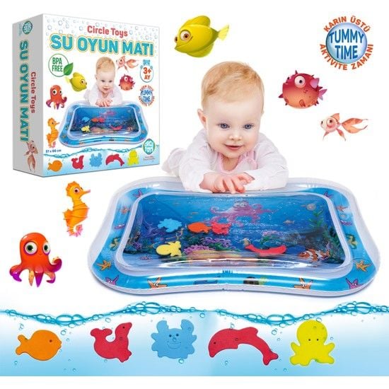 Bebek Su Oyun Matı Tummy Time Karın Üstü Aktivite Zamanı Oyun Matı