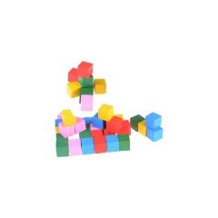 25 Parça Renkli Ahşap Birim Küp 2x2x2 cm