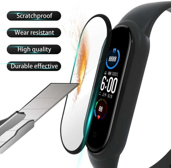 Xiaomi Mi Band 5 Ekran Koruyucu Tam Kaplayan Flexible Koruyucu