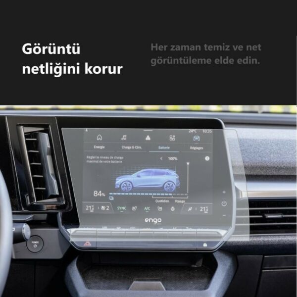 Renault Megane E Tech Multimedya Mat Ekran Koruyucu 9 İnç