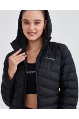 Skechers W Essential Maxi Length Hooded Jacket Kadın Siyah Mont S212005-001