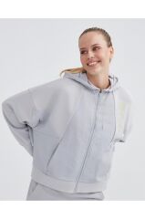 Skechers W Lw Fleece Full Zip Hoodie Sweatshirt Kadın Gri Sweatshirt S232287-032