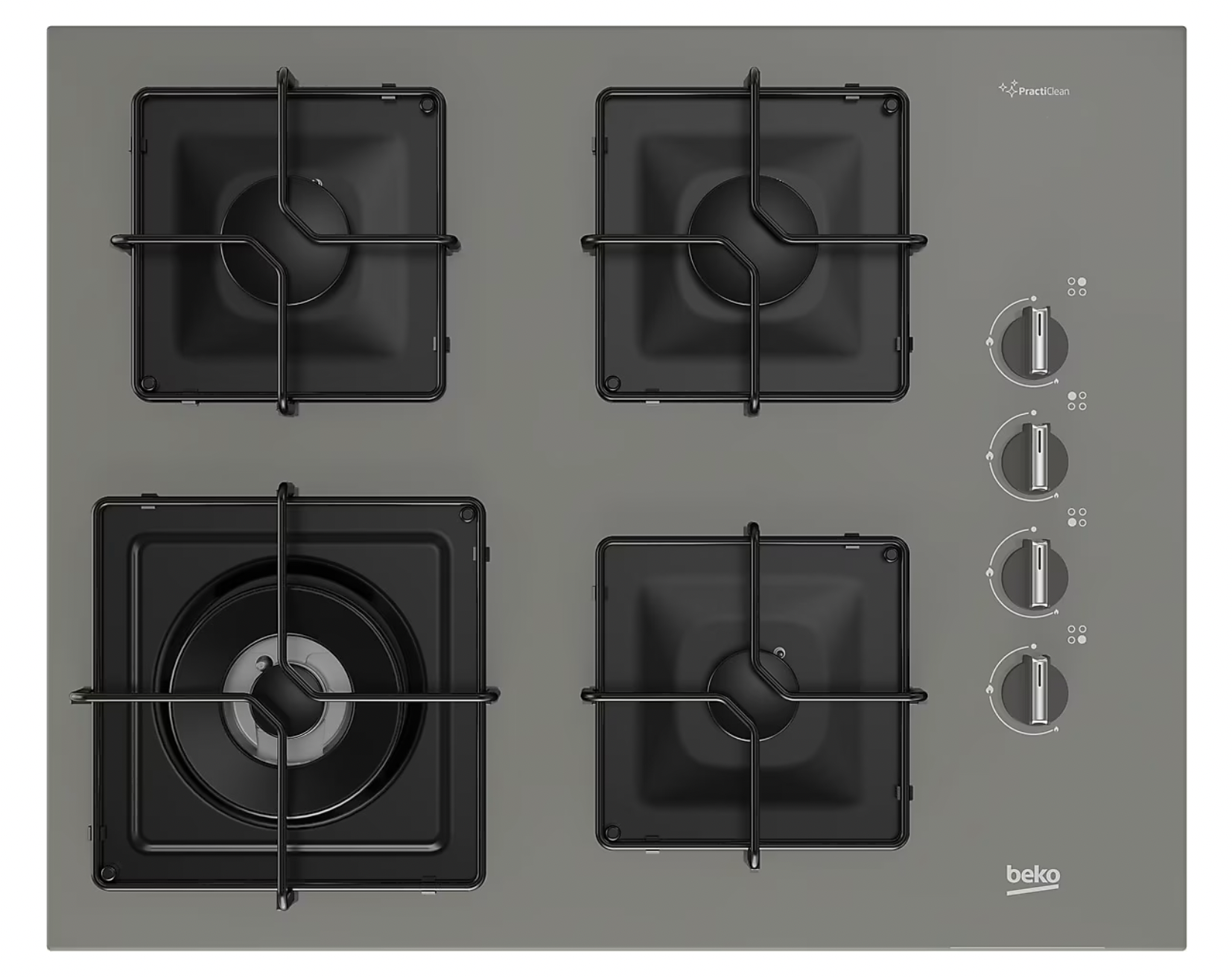 Beko BOCD K 6510 EWG Wok Gözlü Ankastre Gri Cam Tablalı Ocak