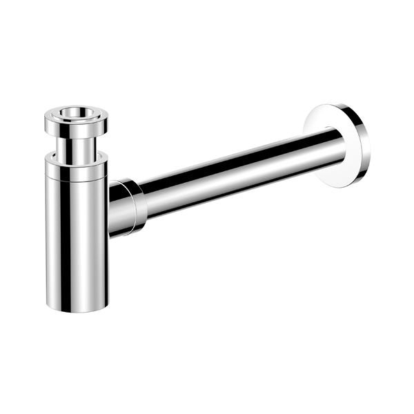 T-type siphon, polished chrome